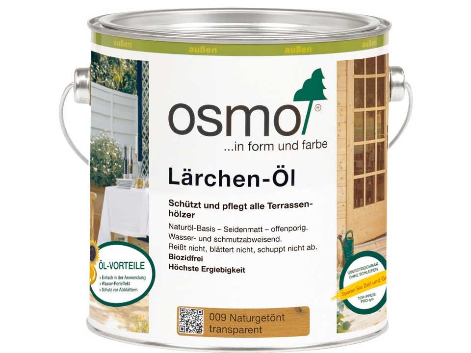 <p>Lärchen-Öl getönt Nr. 009</p>

<p>0,75 und 2,5 Liter Gebinde</p>

